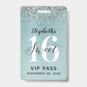 ターコイズブルー スイート16 バースデー VIP バッジ (正面)