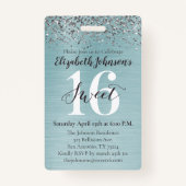 ターコイズブルー スイート16 バースデー VIP バッジ (裏面)