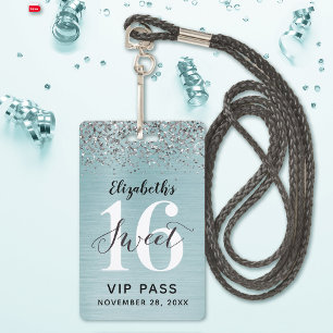 ターコイズブルー スイート16 バースデー VIP バッジ