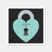 ターコイズブルー セレブレーション シャワー バースデー ティアラ パーティー スタンダードカクテルナプキン (正面)