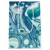 ターコイズブルー ティール オーシャン スワール ミディアムペーパーバッグ (裏面)