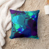 ターコイズブルー&パープルエレガント抽象芸術パターン クッション (ブランケット)