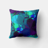 ターコイズブルー&パープルエレガント抽象芸術パターン クッション (裏面)