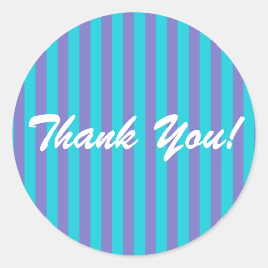 ターコイズブルー/パープルストライプ ラウンドシール (正面)