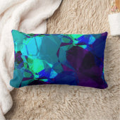 ターコイズブルー&パープルモダン抽象芸術パターン ランバークッション (ブランケット)