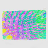 ターコイズブルー&パープル抽象芸術コンフロアー ゴルフタオル (横)