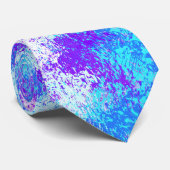 ターコイズブルー、パープル、ホワイト抽象芸術絵画ズ ネクタイ (ロール)