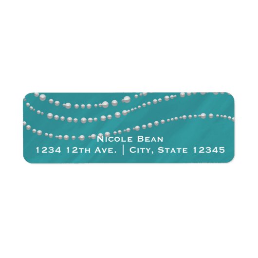 ターコイズブルー&パールエレガントブライダルシャワー ラベル (正面)