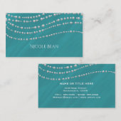 ターコイズブルー&パールシエレガントック 名刺 (正面/裏面)