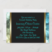 ターコイズブルー ブラック ゴールド スイート16 バースデーパーティー 招待状 (裏面)