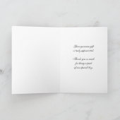 ターコイズブルー ブラック フォト ウェディング サンクス カード (内部)