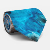 ターコイズブルー,ブラック,ホワイト絵を描(ばちゃばちゃ)跳ねる ネクタイ (ロール)