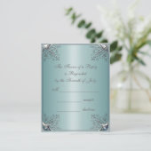 ターコイズブルー ホワイト 結婚式 招待状 (スタンド正面)