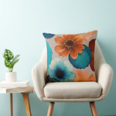 ターコイズブルー、レッド、錆びブロンズ防花 クッション (椅子)