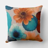 ターコイズブルー、レッド、錆びブロンズ防花 クッション (裏面)