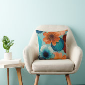 ターコイズブルー、レッド、錆びブロンズ防花 クッション (椅子)