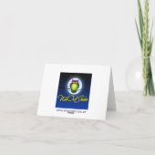 ターコイズブルー 赤 白 ダマスク 感謝の気持ちを伝えるグリーティングカード サンキューカード (裏面)