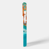 ターコイズブルー、錆び金ゴールド絵を描抽象芸術 Case-Mate iPhoneケース (裏面 / 左)