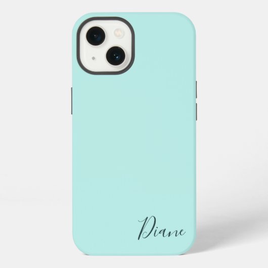 ターコイズブルー iPhoneケース (裏面)