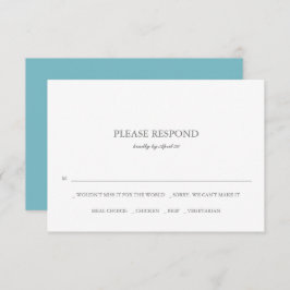 ターコイズブルーRSVPカード ノートカード