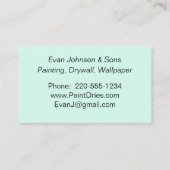 ターコイズブル絵を描ーのサンプル名刺 名刺 (裏面)