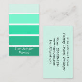 ターコイズブル絵を描ーのサンプル名刺 名刺 (正面/裏面)