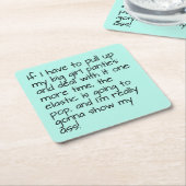 ターコイズプットビッグ·ガール·パンティー·ワード·エンターテイメント スクエアペーパーコースター (アングル)