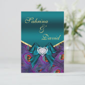 ターコイズプラムペアカレセプションカード 出欠カード (スタンド正面)