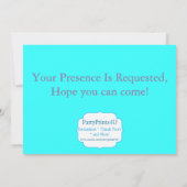 ターコイズプリンセス王冠誕生日パーティー 招待状 (裏面)