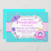 ターコイズプリンセス王冠誕生日パーティー 招待状 (正面/裏面)