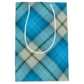 ターコイズプレイド ミディアムペーパーバッグ (正面)