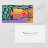 ターコイズヘア抽象芸術ポートレートの女性 名刺 (正面/裏面)