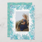 ターコイズベリークリスマスホリデーフォトカード シーズンカード (正面/裏面)