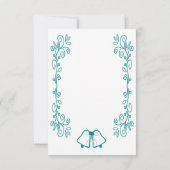 ターコイズベルスクロールワークデザインの結婚式 招待状 (裏面)