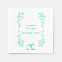 ターコイズベルズスクロールワークウェディングレセプション スタンダードカクテルナプキン