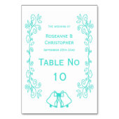 ターコイズベルズスクロールワーク結婚デザイン テーブルナンバー (裏面)