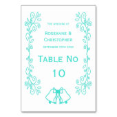 ターコイズベルズスクロールワーク結婚デザイン テーブルナンバー (正面)
