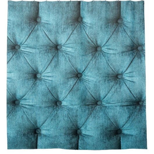ターコイズベルベットソファ閉じる シャワーカーテン (正面)