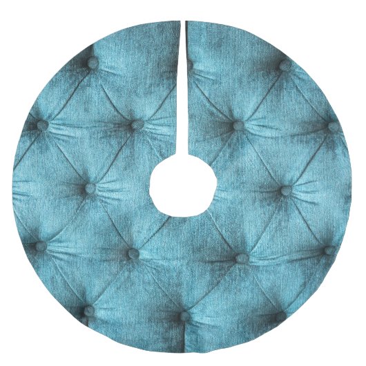 ターコイズベルベットソファ閉じる ブラッシュドポリエステルツリースカート (正面)