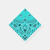 ターコイズペイズリーバンダナスカーフBBQピクニックナプキン スタンダードカクテルナプキン (角)