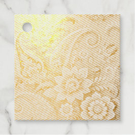 ターコイズペイズリーフローラルパターン フェイバータグ