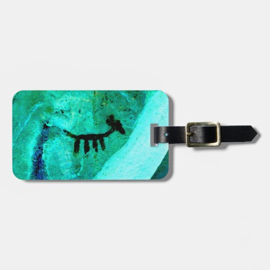 ターコイズペトログリフラベル ラゲッジタグ (正面横)
