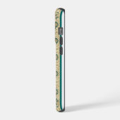 ターコイズペルシャ絨毯モチーフの電話ケース メダリオン・フレーム iPhoneケース (左側面)