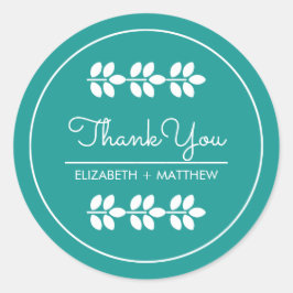 ターコイズホイ葉ト結婚の感謝 ラウンドシール