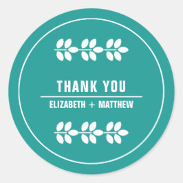 ターコイズホイ葉ト結婚の感謝 ラウンドシール