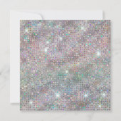 ターコイズホログラフダイヤモンドスタッドフォイル誕生日 招待状 (裏面)