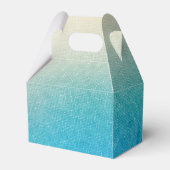 ターコイズホワイトアクアブルースターフィッシュビーチ結婚式 フェイバーボックス (正面サイド)