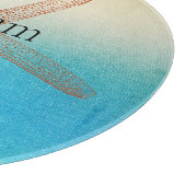 ターコイズホワイトアクアブルースターフィッシュビーチ カッティングボード (角)