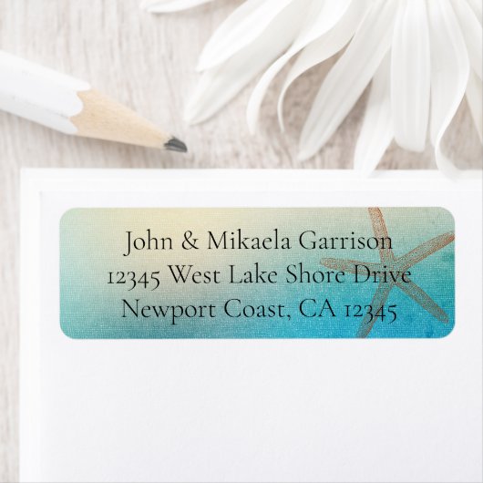 ターコイズホワイトアクアブルービーチスターフィッ結婚シュ ラベル (インサイチュ)