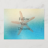 ターコイズホワイトアクアブルービーチヒトデ ポストカード (正面)